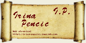 Irina Penčić vizit kartica